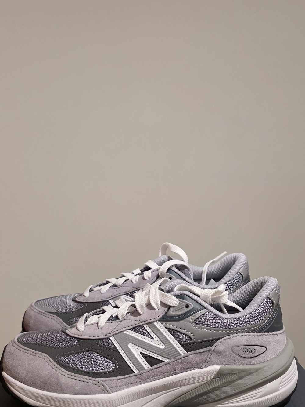 New Balance 990 Style Big Kids Gray Athletic Sneakers